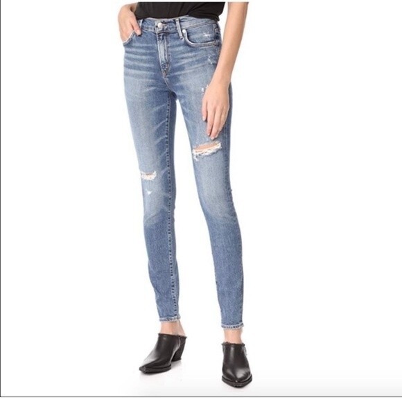 AGOLDE Sophie Hi-Rise Distressed Skinny Jeans 25 - Picture 1 of 8